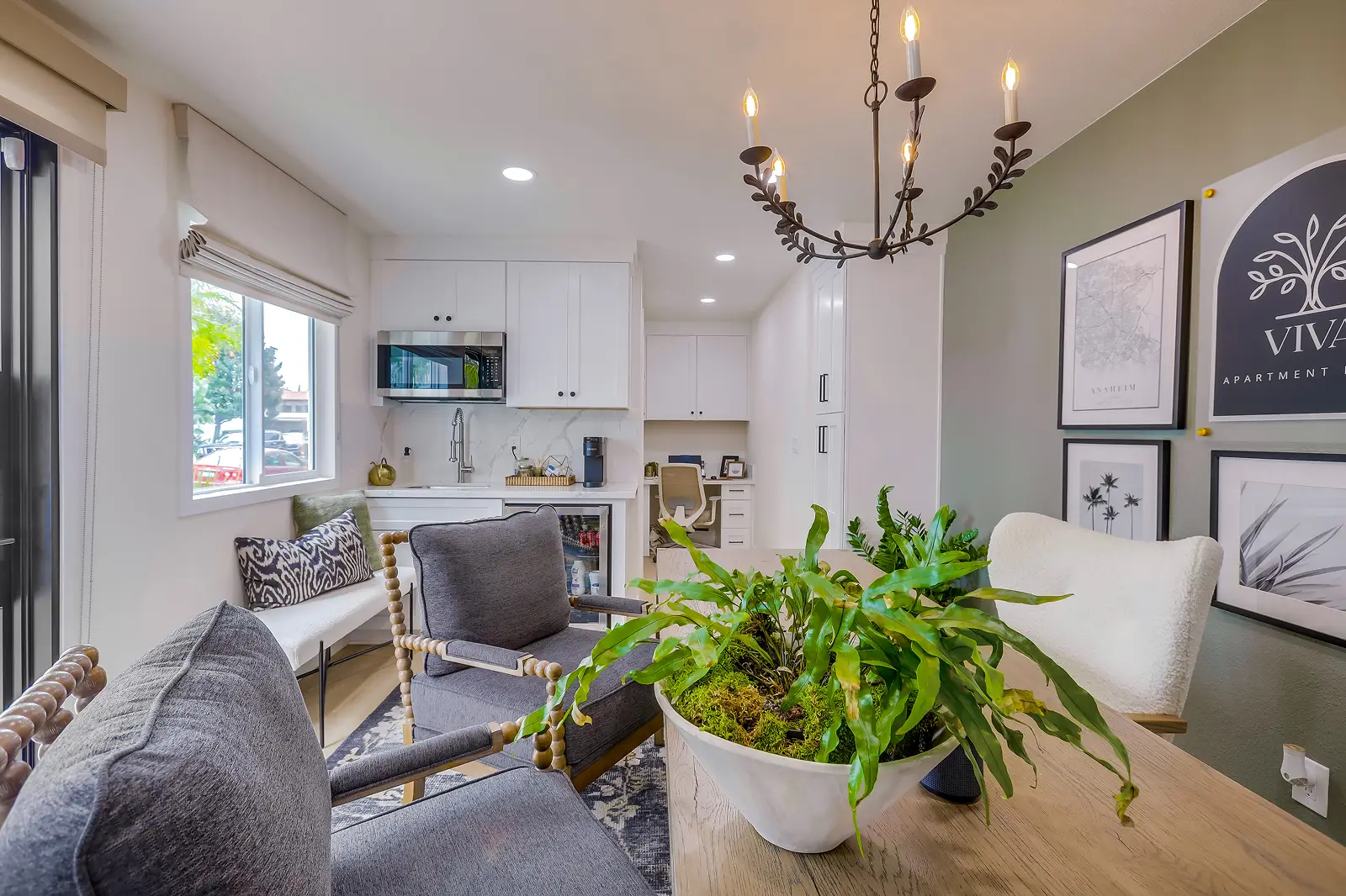 Gallery of model units and common areas at VIVA Apartment Homes, Anaheim, CA.